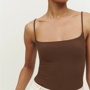 Reformation Carrie Knit Tank Brown